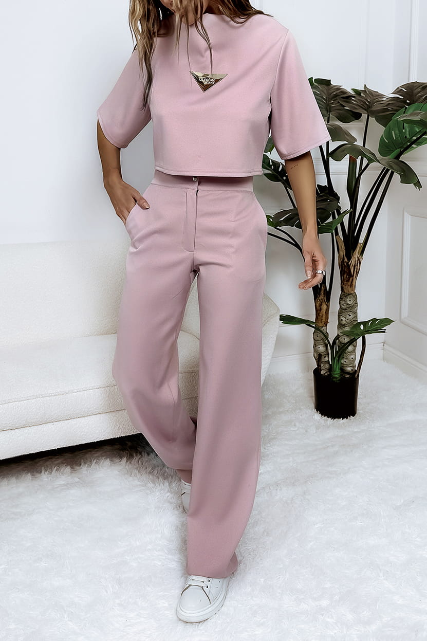 KOMPLET COMFY CHIC PUDROWY RÓŻ